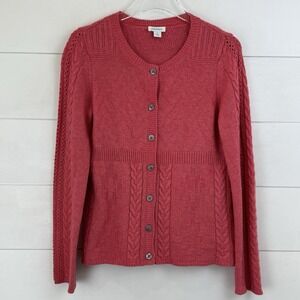 Sundance Villa Cardigan Sweater Wool Alpaca Blend‎ Coral Women Small